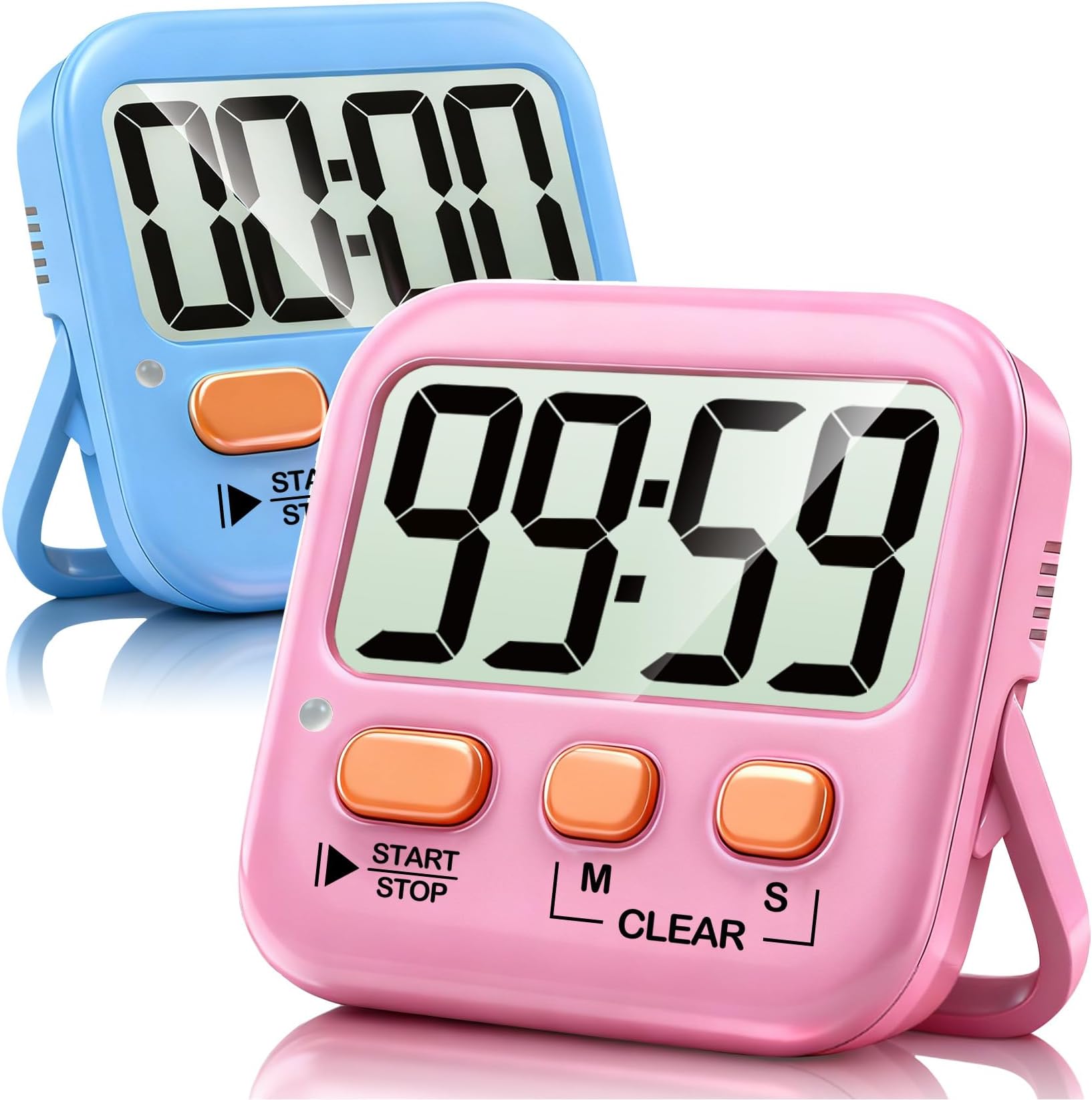 Antonki 2 Pack Digital Timer for Kids, Magnetic Countdown Kitchen Timers for Cooking, Egg, Classroom, Teacher, Exercise, Study, Oven - Battery Included