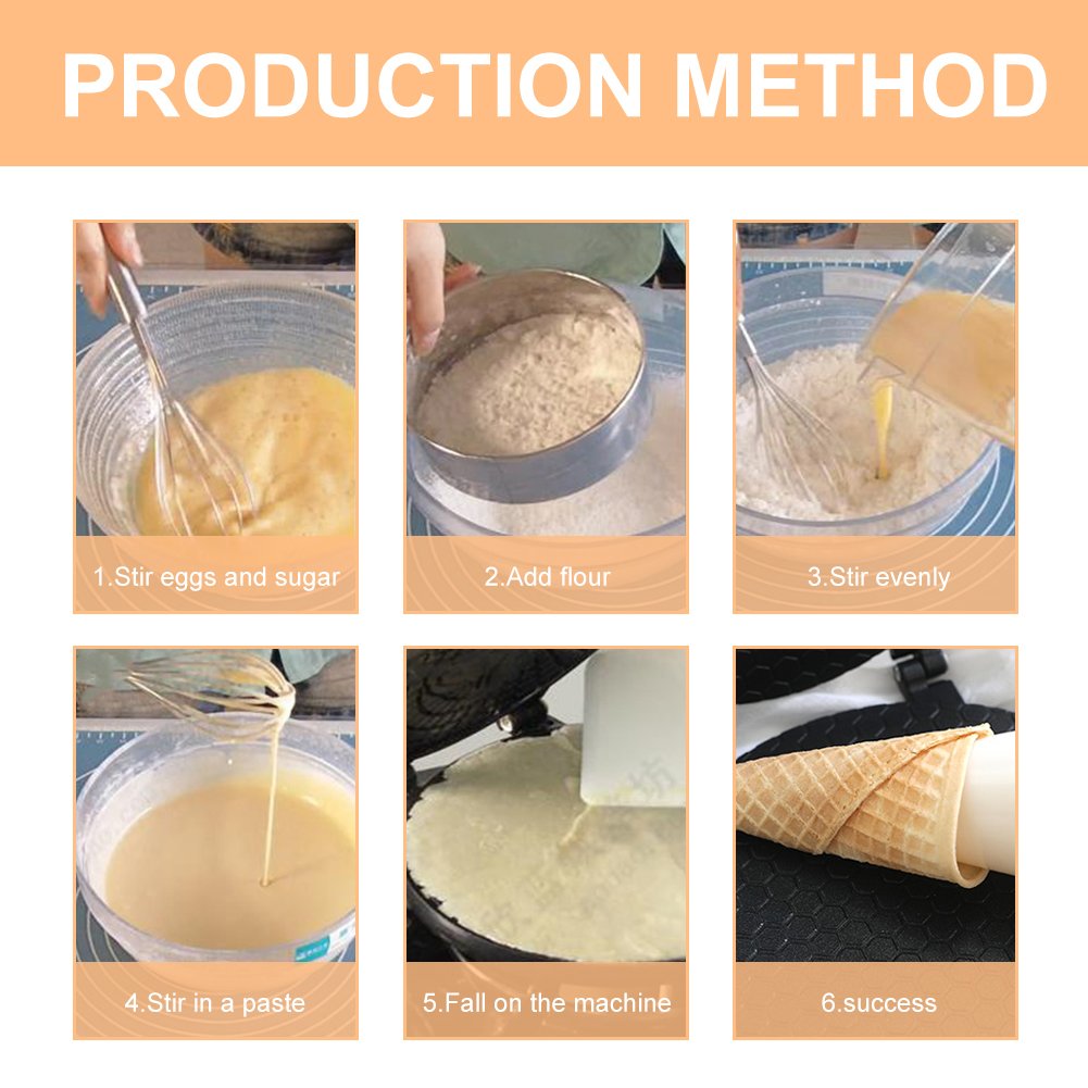 Akozon Egg Roll Maker Household Kitchen Gas Nonstick Waffle Cone Making Baker Egg Roll Baking Tool