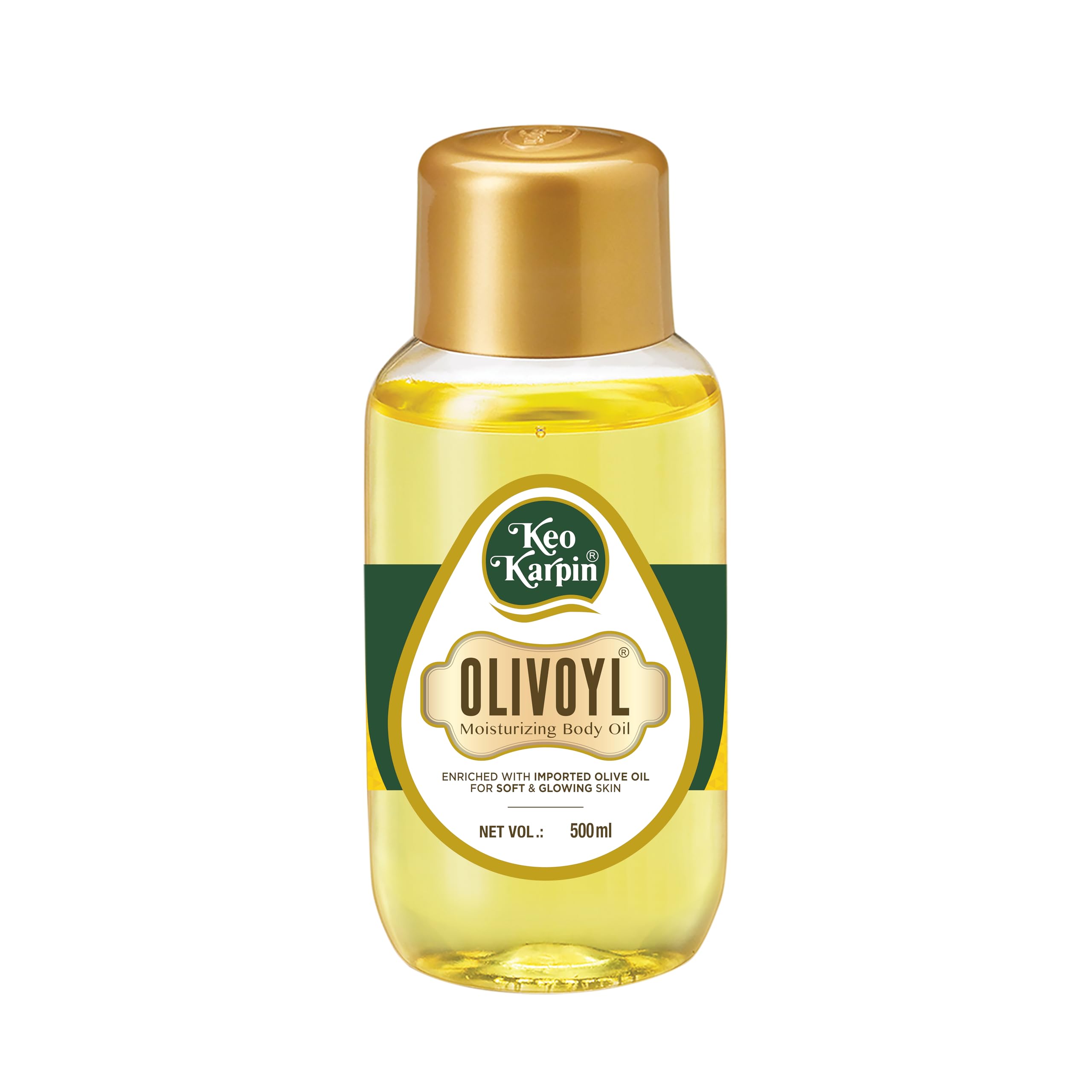 Keo Karpin Olivoyl | Non-Sticky Olive Oil, Provides All Day Long Moisturisation, Gives Soft, Supple And Shiny Skin | 500 ml |