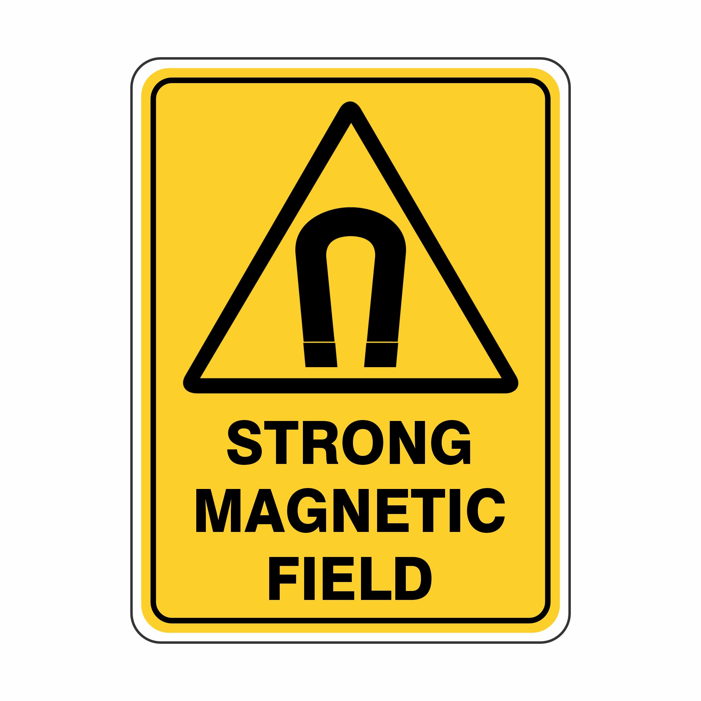 Strong Magnetic Field Warning Signs Metal Tin Sign 8 x 12 inch for Industrial & Commercial