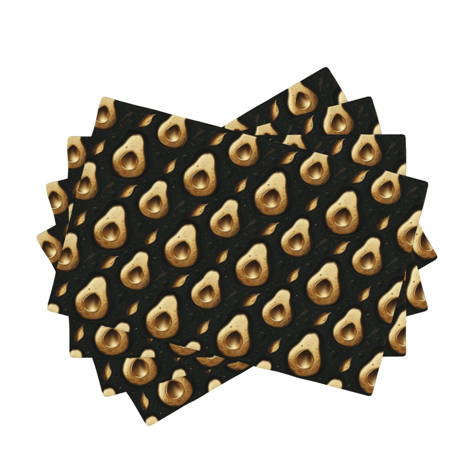 Set de table anti tache et chaleur lot de 4 imprimé doré