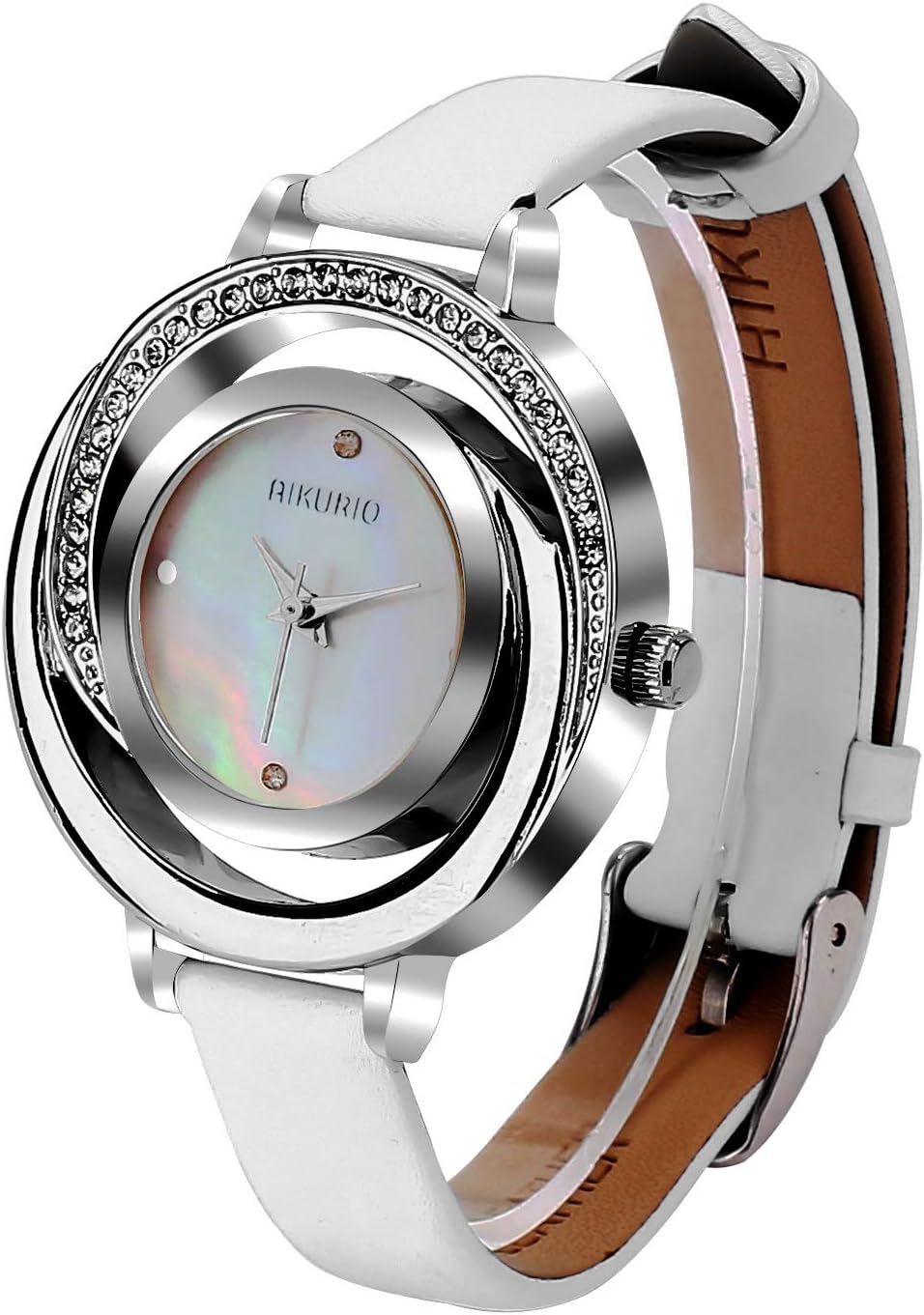 AIKURIO Ladies' Stylish Watch Analog Quartz with Leather Strap 30M Waterproof AKR002