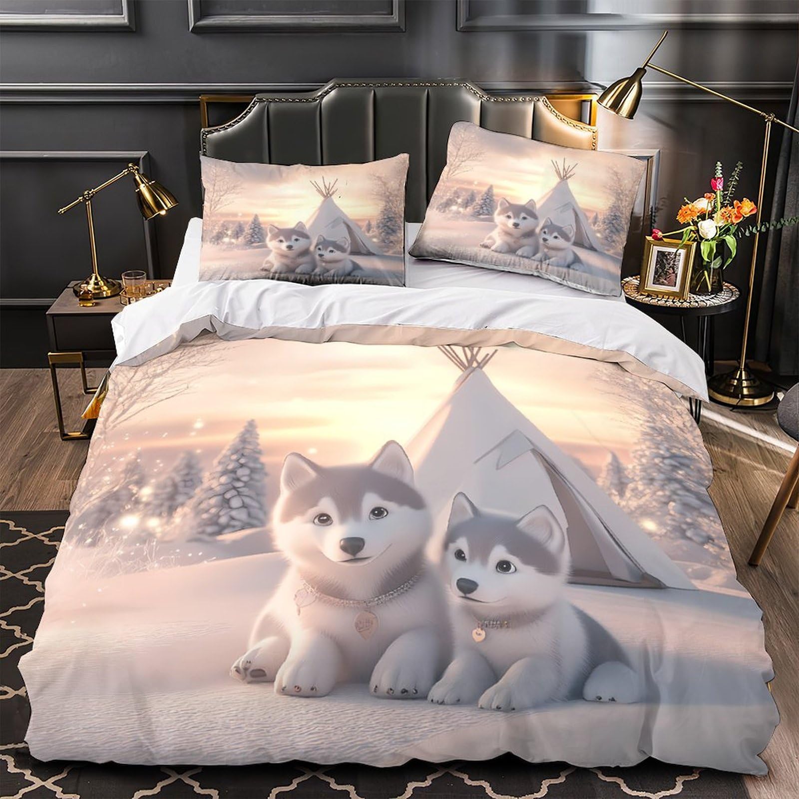 Parure de lit hypoallergique résistante pour lit king