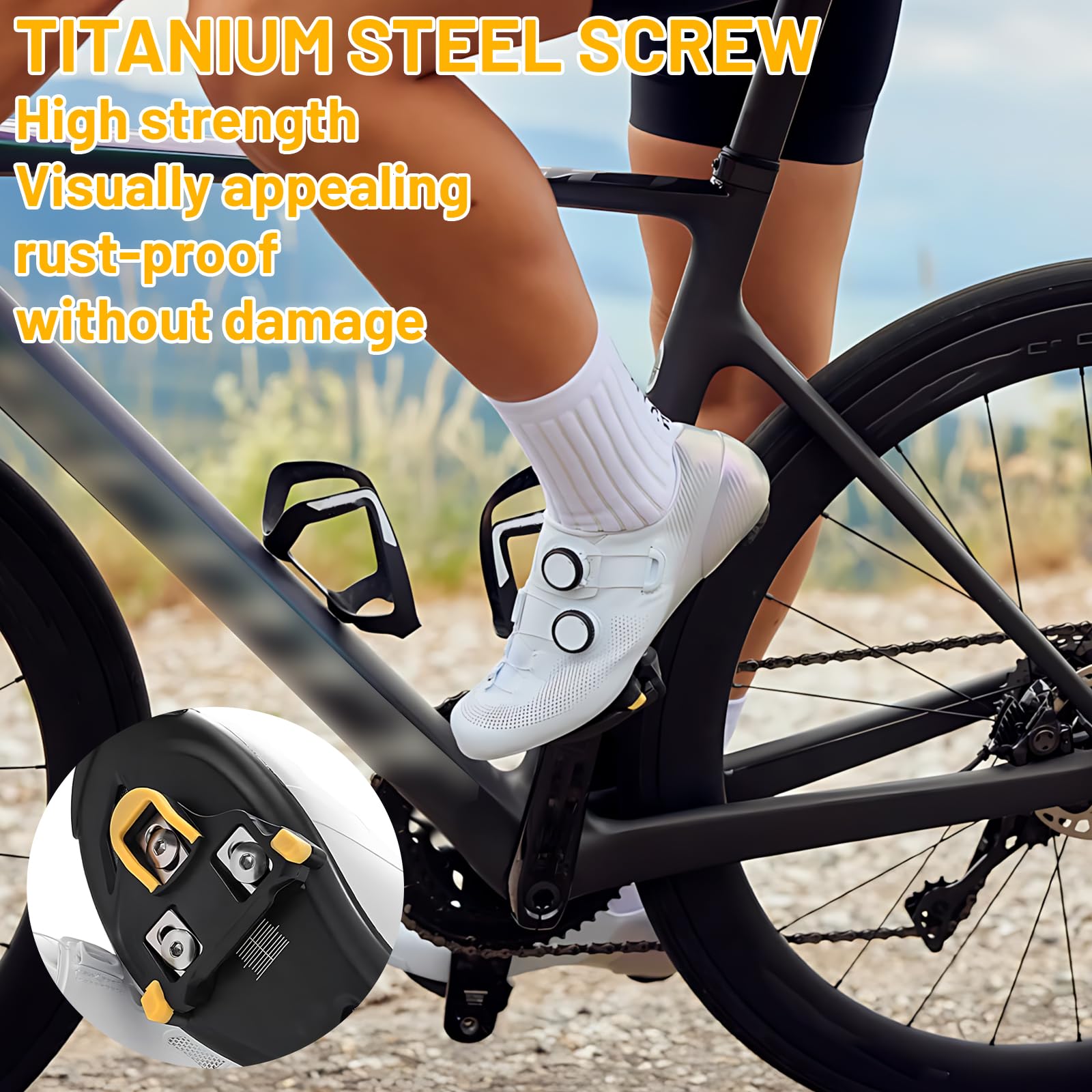 Cuñas de Pedal Bicicleta 1 par compatibles SPD-SL, cuñas para Zapatillas Ciclismo 3 Orificios, Resistentes Antideslizantes para Carretera montaña