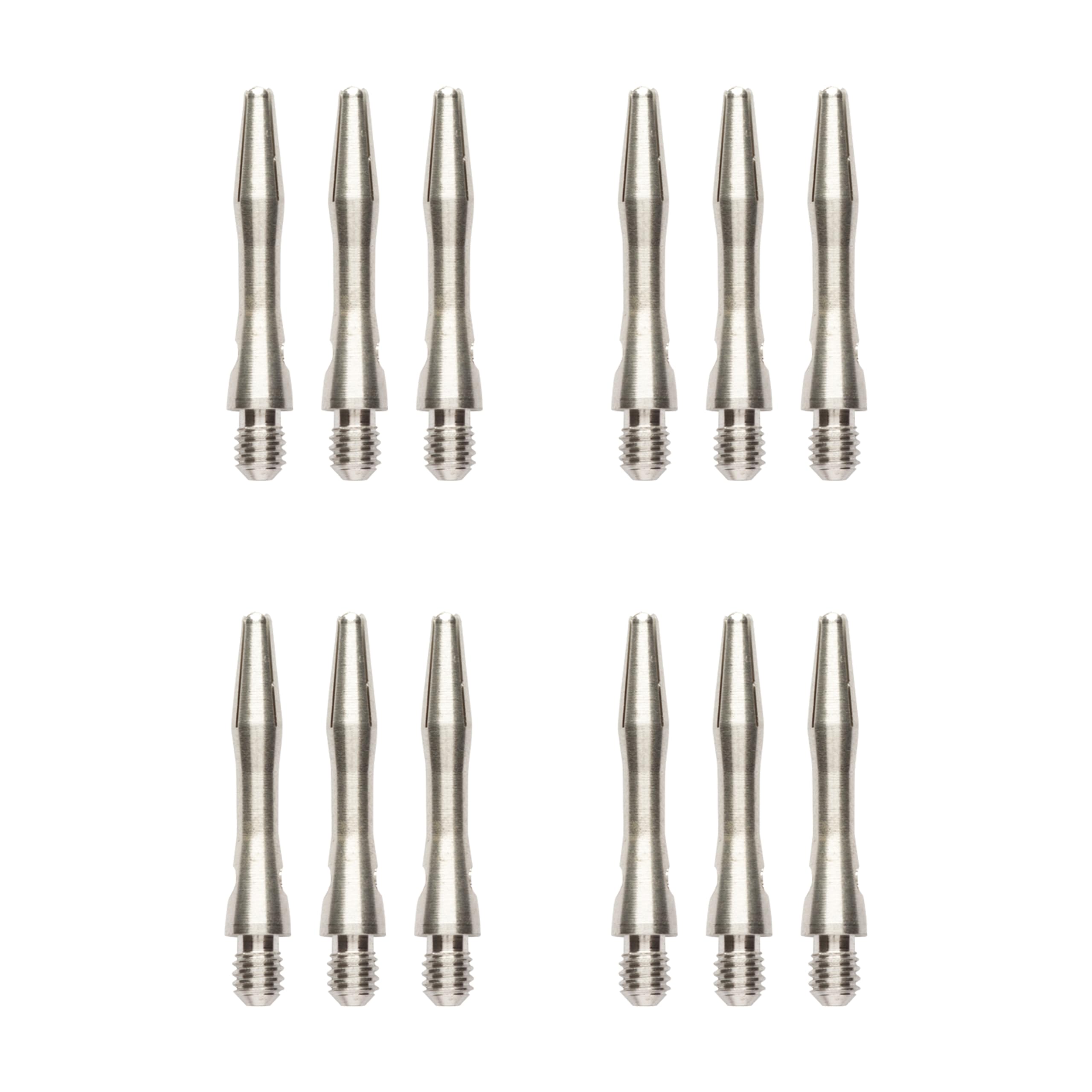 RED DRAGON Plain Aluminium Extra Short Dart Shafts - 4 sets per pack (12 shafts in total)