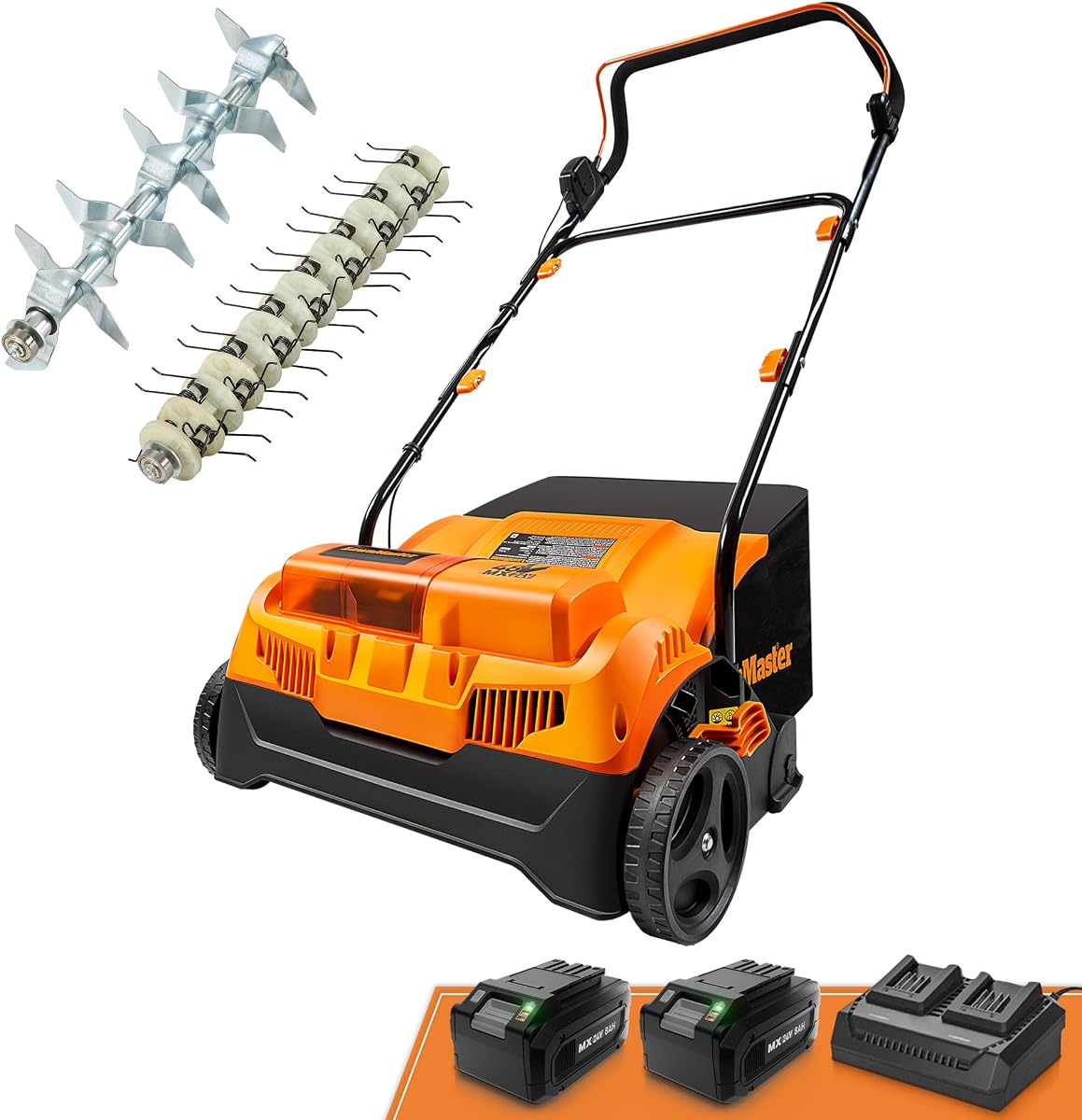 48V MAX Brushless 16” 2-in-1 Cordless Dethatcher and Scarifier with Removable Thatch Collection Bag Quick-Fold – CLGVB4816 | Removable Thatch Collection Bag, Quick-Fold