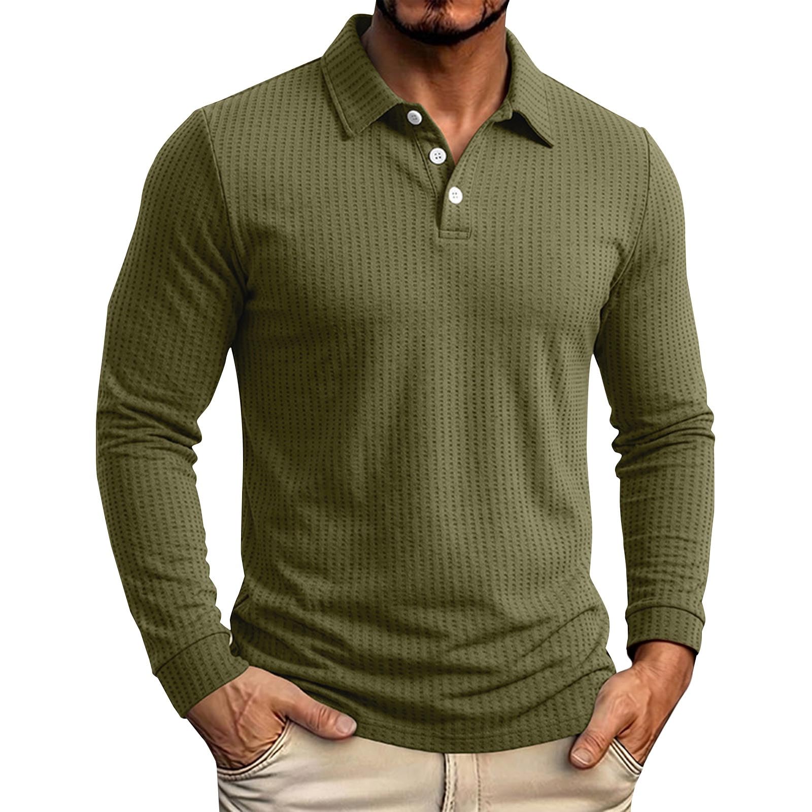 Polo Muscolare A Righe Verticali Uomo - Pullover Traspirante