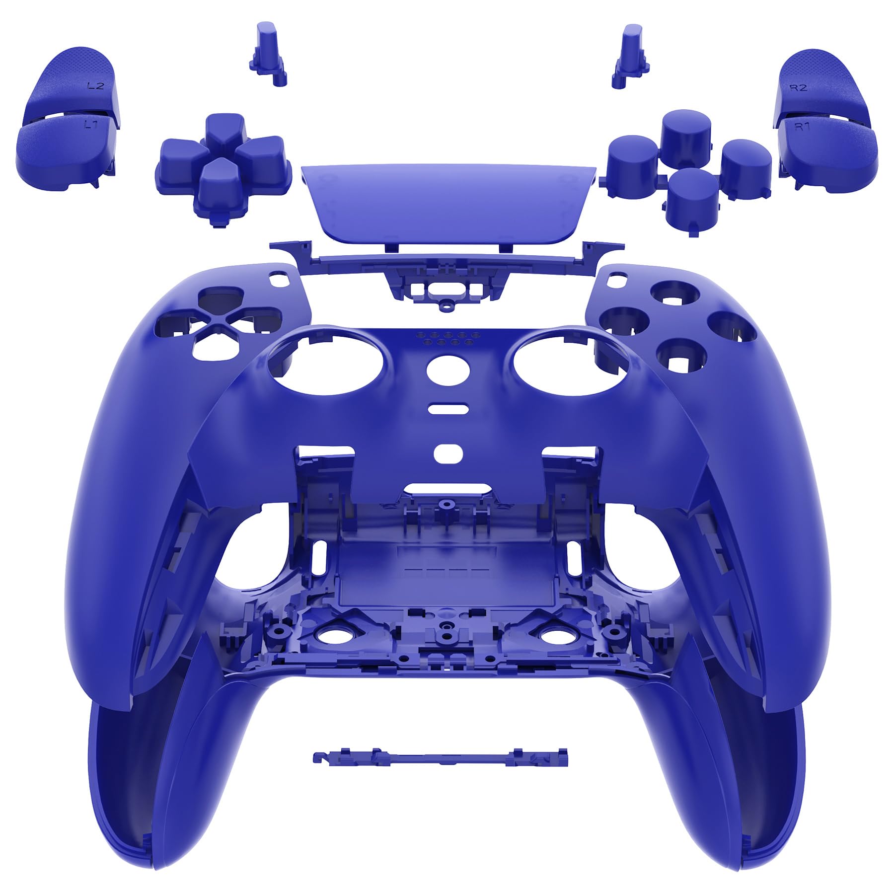 eXtremeRate Full Set Shell with Buttons Touchpad Cover Compatible with ps5 Edge Controller, Blue Custom Replacement Decorative Trim Shell Front Back Plates Compatible with ps5 Edge Controller