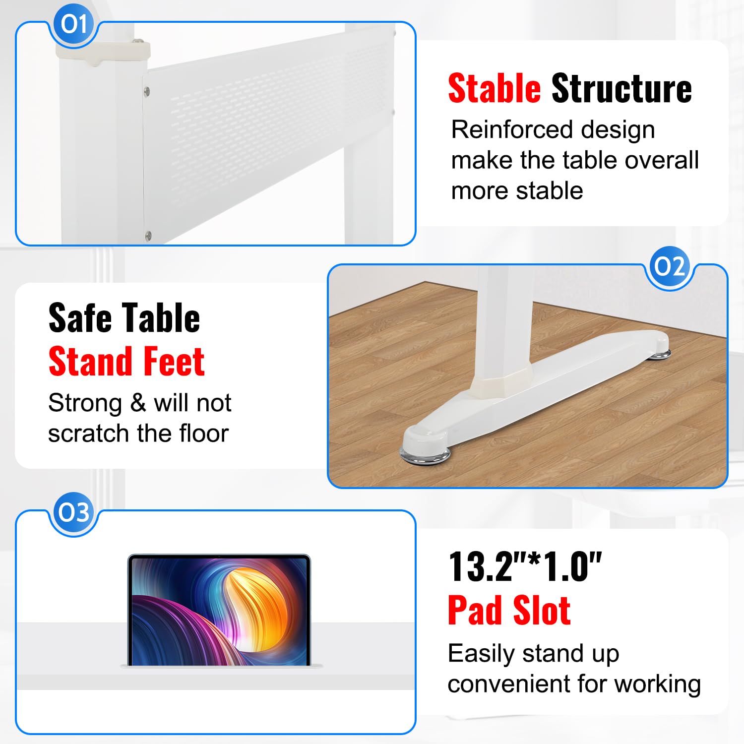 PayLessHere 47 inches Standing Desk Height Adjustable Standing Workstation with Dual Laptop Computer Desk Sit Stand up Desk — view 6