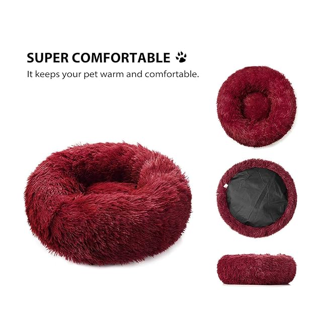 PETCUTE Cama Perro Grande Mediano Pequeños Cama Gato Lavable Suave Mascotas Calentito Cojín Invierno de Felpa