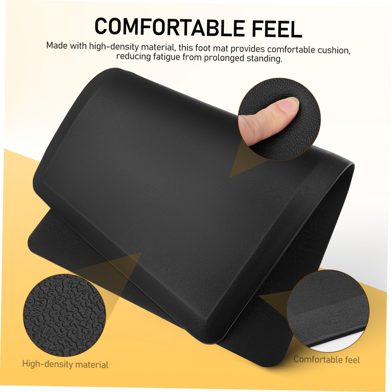 Tappeto Antirfatica Nero 44x71x1, 2 Cm in Pvc e Schiuma