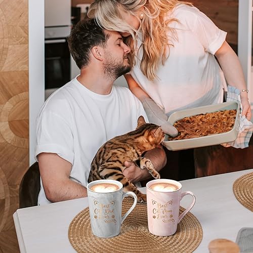 Miniatura 4 de YHRJWN Regalos para mamá y gato para papá, tazas para mamá y papá, juego de tazas de café Best Cat Mom Ever Best Cat Dad Ever Best Cat Dad Ever,