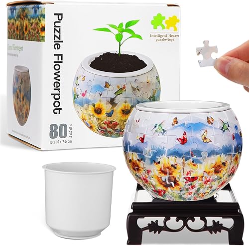 Miniatura 9 de Jarrón Rompecabezas 3D Jarrón de Flores Rompecabezas Hecho de 160 Piezas de Plástico Curvado 3D Regalo DIY para Novedades en Casa Adecuado para