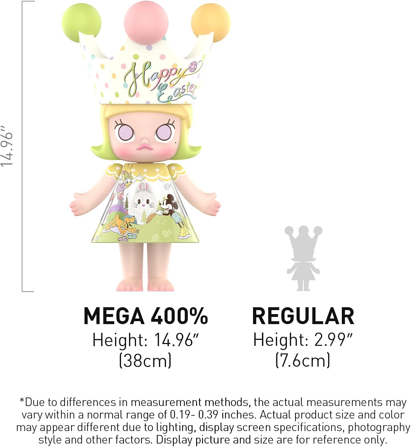POP MART MEGA Royal Molly 400% Mickey and Friends - Happy Easter, Action Figures, Collectible Holiday Birthday Gift for Kids Adults