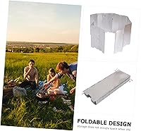 Vista 4 de GANAZONO 1pc Barbacoa Parabrisas Protector Protector de salpicaduras al aire libre Parabrisas al aire libre Aleación de aluminio plateado Utensilios