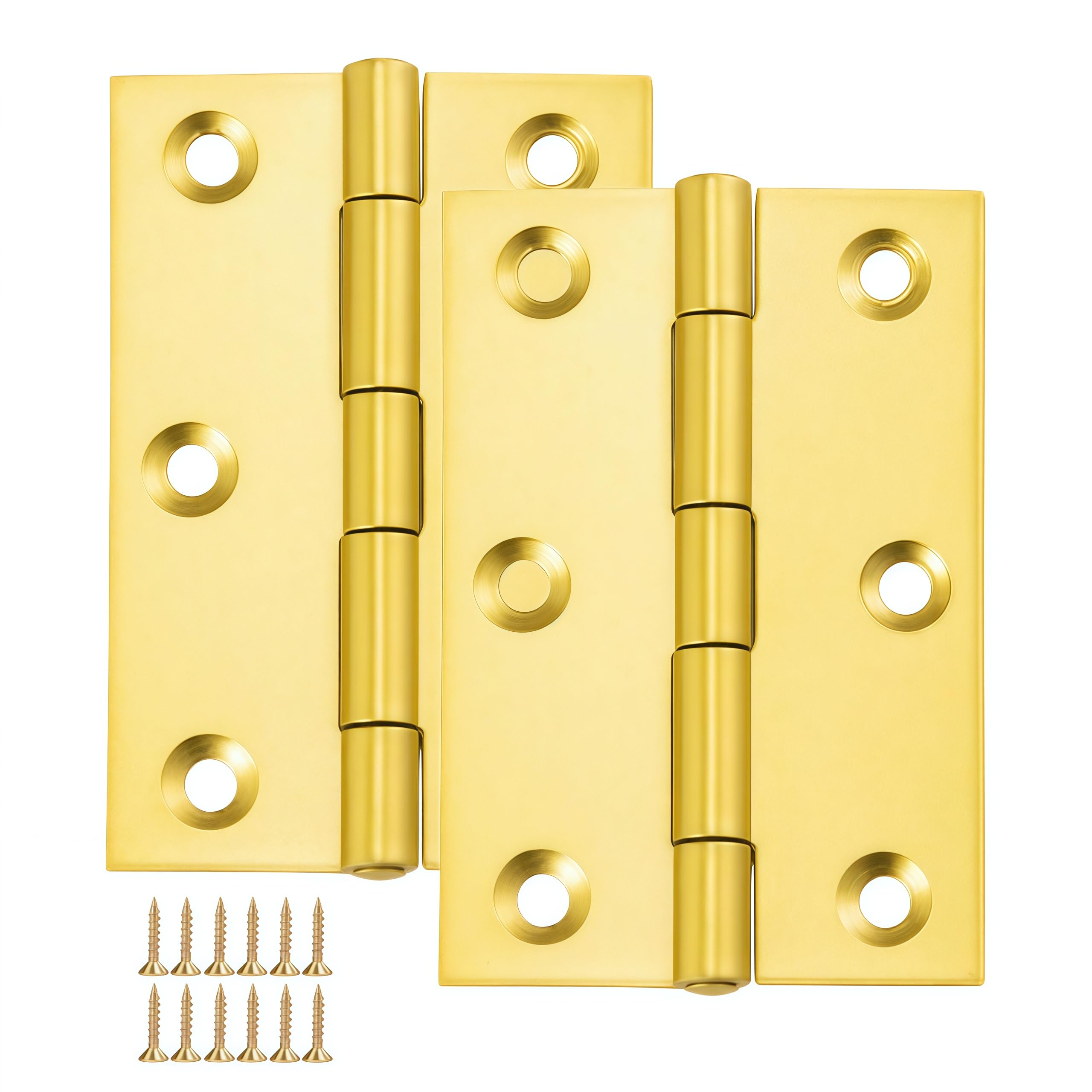 Vbnexyr Regular Folding Hinge 2 Pack Of Gold Stainless Steel Folding Hinges For Cabinets And Wardrobes 75 * 50 * 1.5Mm