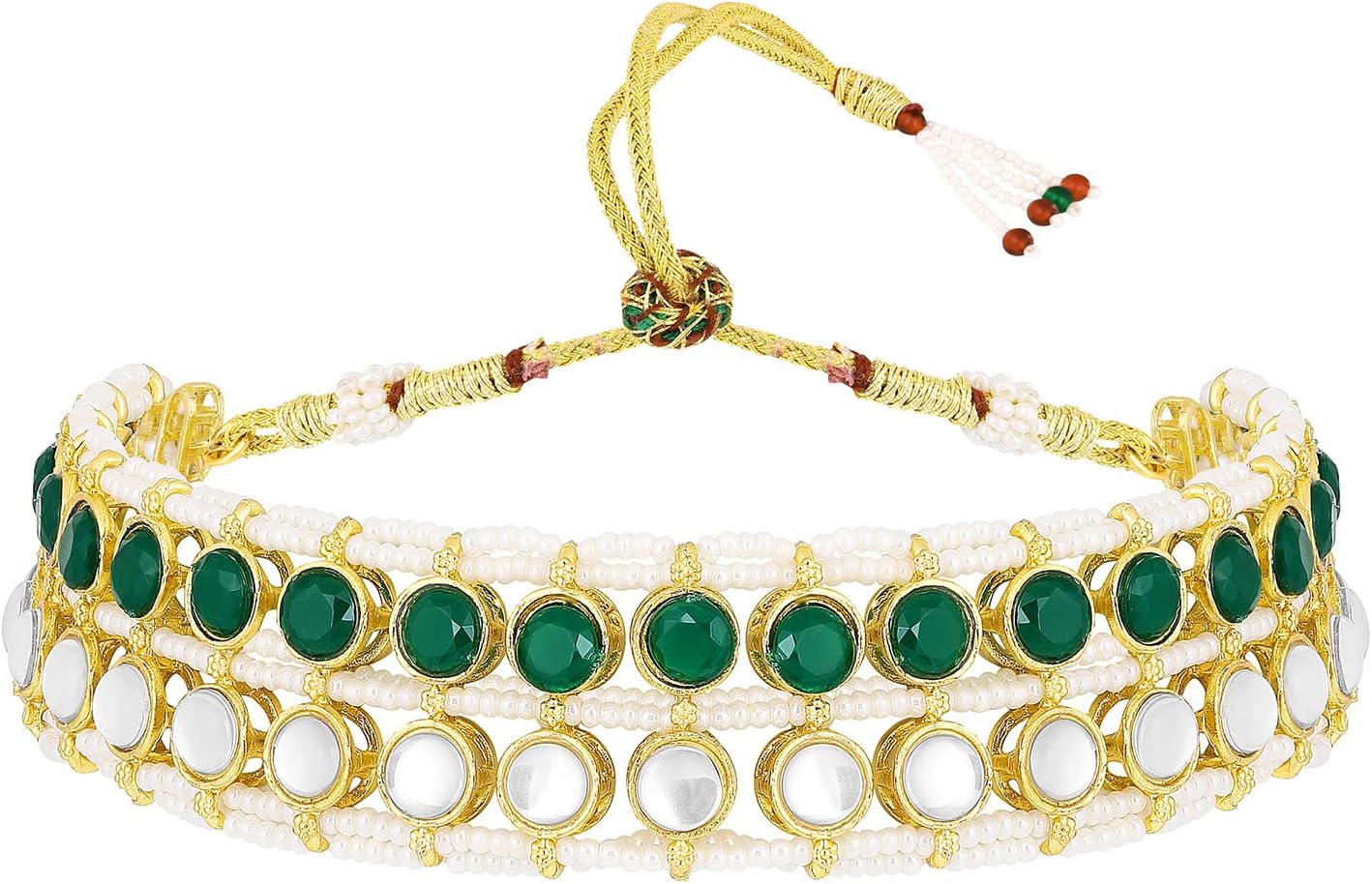 Aheli Kundan Choker Necklace & Stud Earrings Ethnic Fashion Bharatanatyam jewellery set Gift for Women