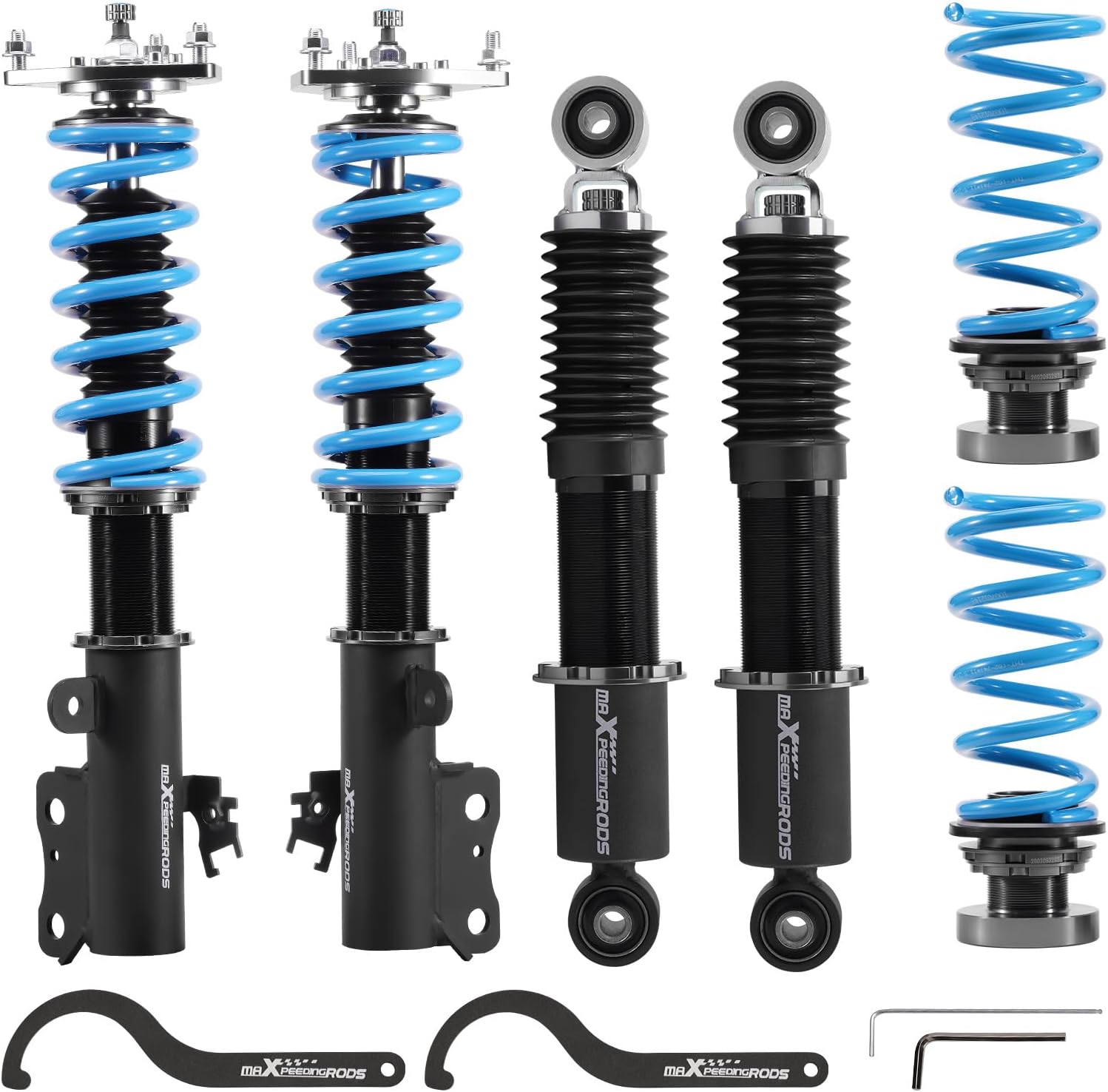 maXpeedingrods Coilover for Toyota Rav4 2006-2012, 24 Levels Damper Adjustable Coilovers Suspension Kit Strut, Ride Height Adjustment T6 Upgraded Lowering Kits Blue