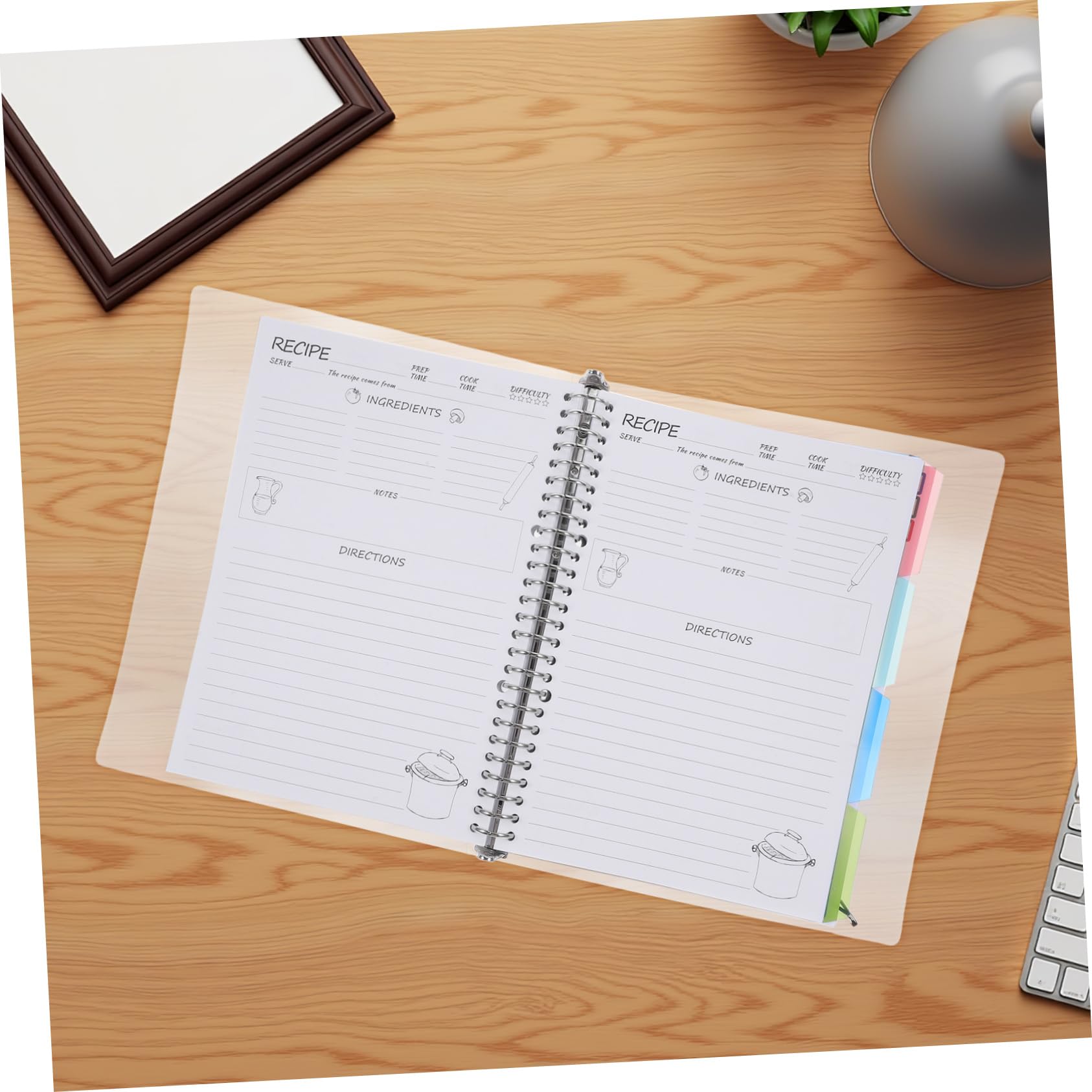Classeur de Planification de Recettes Blanc, Carnet la Cuisine