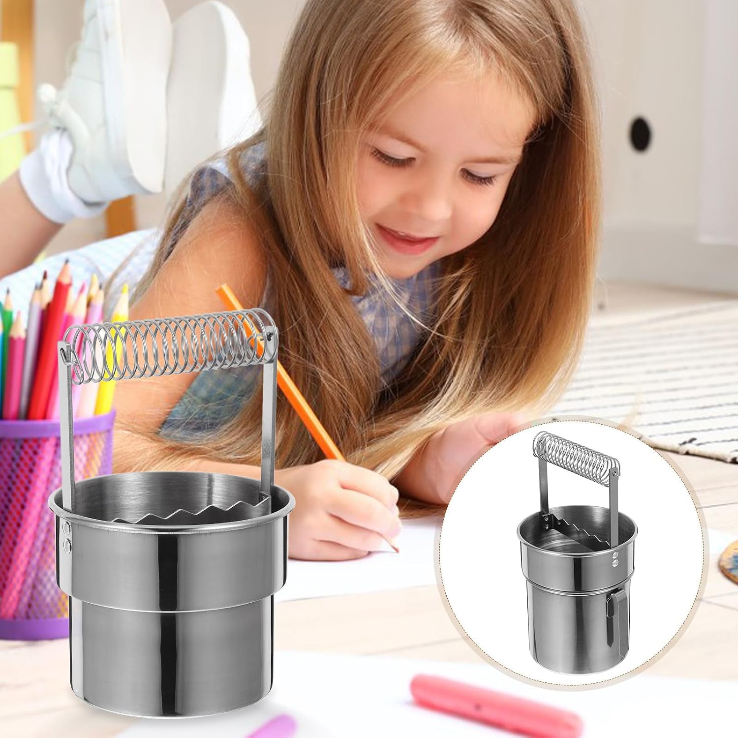 Veemoon Double Layer Stainless Steel Brush Washer with Integrated Clip