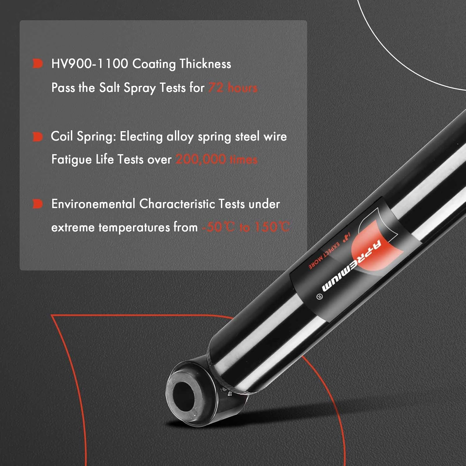 A-Premium Rear Pair (2) Gas Shock Strut Absorbers Compatible with Chevrolet Camaro Ford Pontiac Buick Lincoln Mercury Oldsmobile AMC Datsun, Driver and Passenger Side