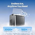VIBOFROST Nugget Countertop de l'industrie de la glace – Acier inoxydable haut de gamme, glace sonique à croquer, 2000+ Pellets de glace par jour, prêts en 6-10 minutes, auto-nettoyage & Système anti-scale innovant