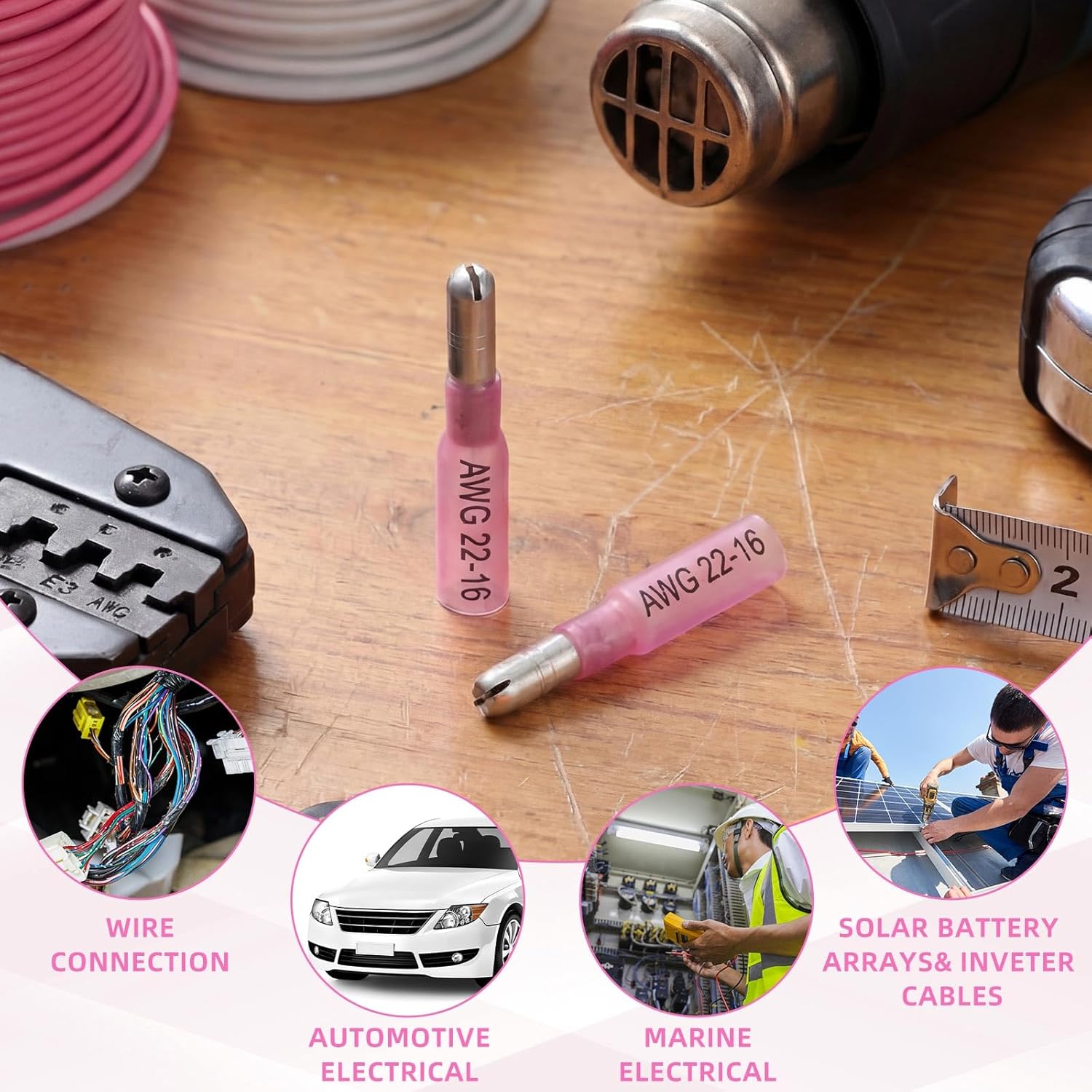 Relaxweex 600 Pcs Male Awg22-16 Wire Connectors, Heat Shrink Bullet Connectors Assortment Kit, Marine Grade Insulated Waterproof Wire Quick Disconnect Electrical for Automotive Industrial