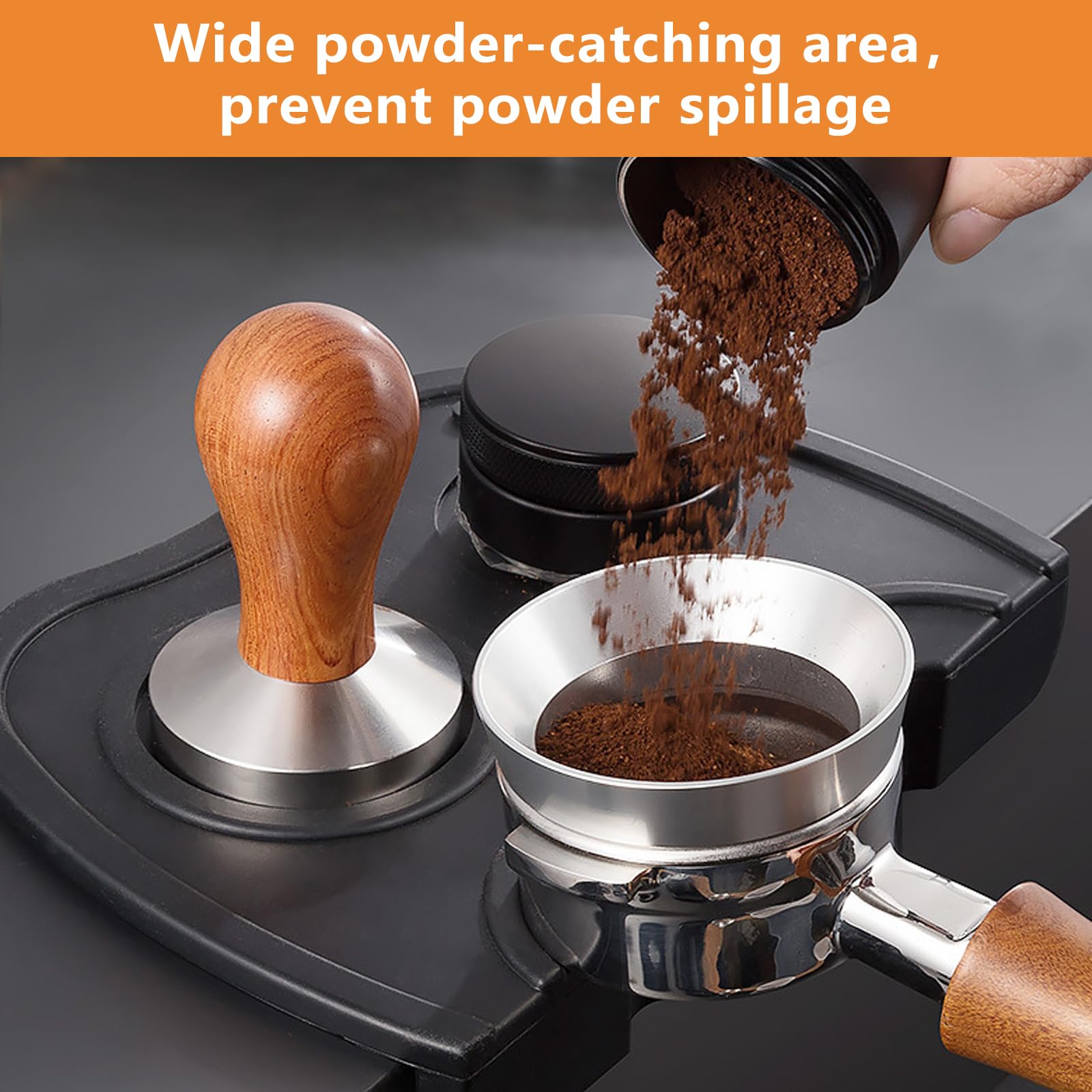 Anello Dosatore Magnetico Per Espresso 58 Mm | Imbuto In Alluminio Per Portafiltro | Accessorio Per Macchina Da Caffè | Nero - 2