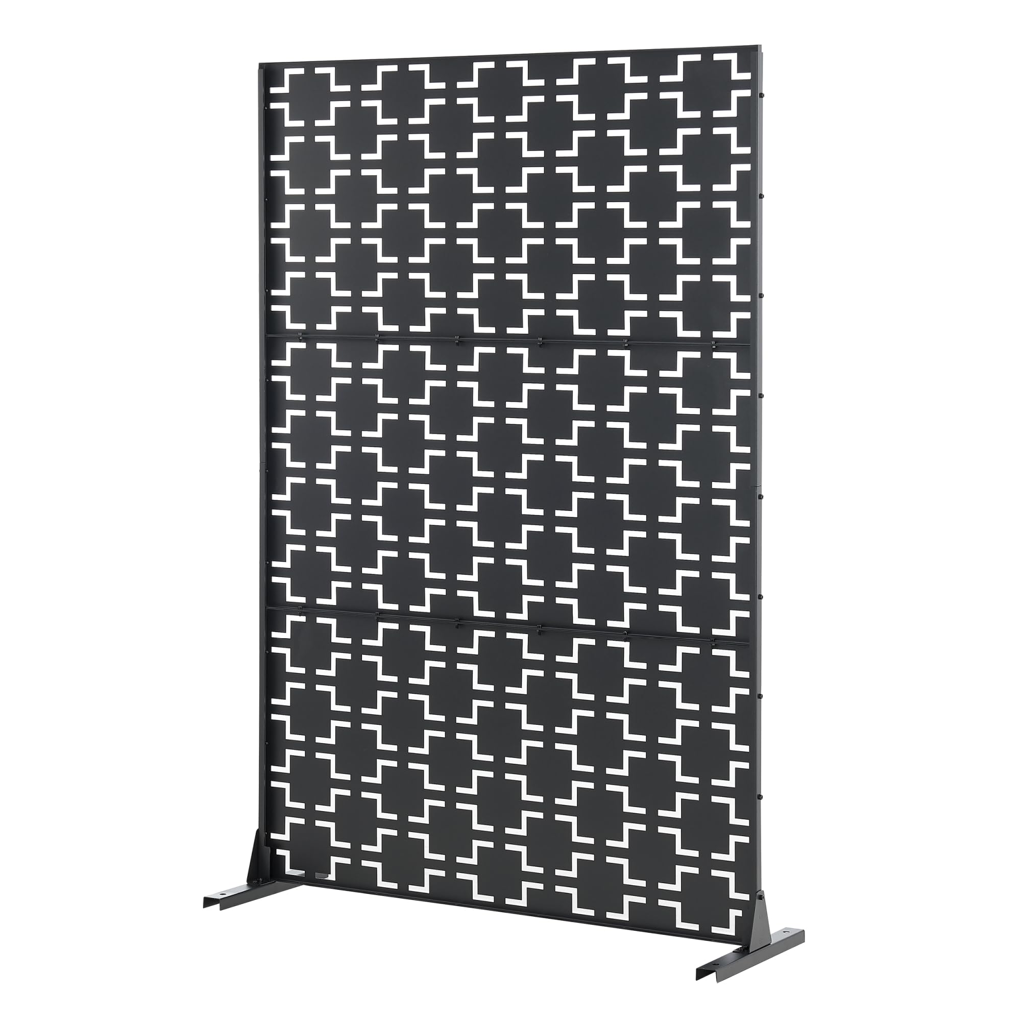 casa.pro Trennwand Basciano Raumteiler 180 x 120 cm Balkonsichtschutz Outdoor Indoor Raumtrenner Terrasse Garten Stahl Paravent freistehend Metall Schwarz