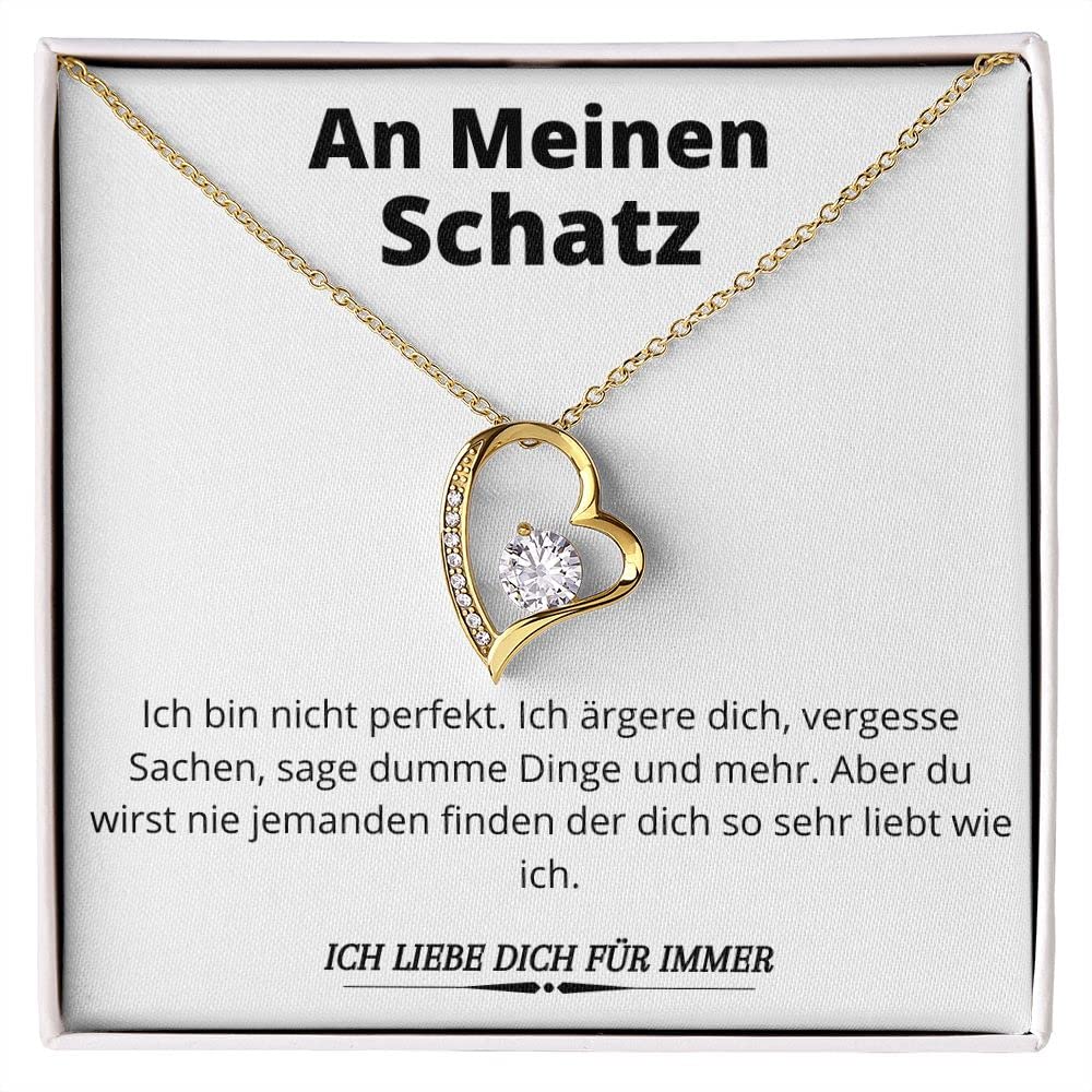 An Meinen Schatz Kette, Geburtstagsgeschenke für Frauen,Gelbgold Beschichtet Herzkette für Freundin, Geschenkset frauen, Liebevolle Jahrestag Geschenk für Sie