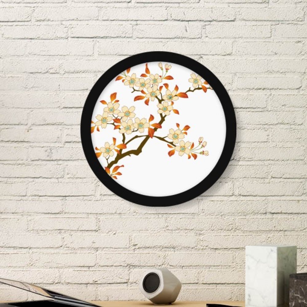 Cadre photo rond déco de table ou mur motif végétal noir