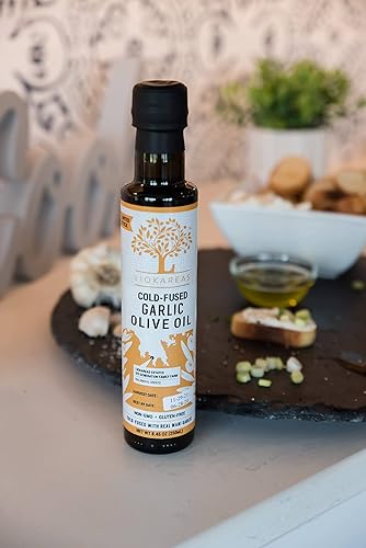 Miniatura 7 de Liokareas Aceite de oliva de ajo - Griego - Orgánico - Sin OMG - Sin gluten - Paleo - Keto - Fuente única - Primero prensado - Sin sabor artificial