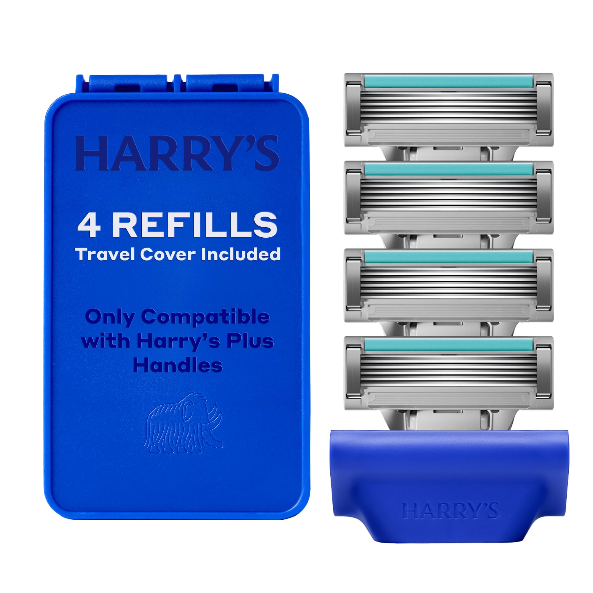 Photo 1 of Harry's Plus Razor Refills - 4 Cartridges with Travel Blade Cover