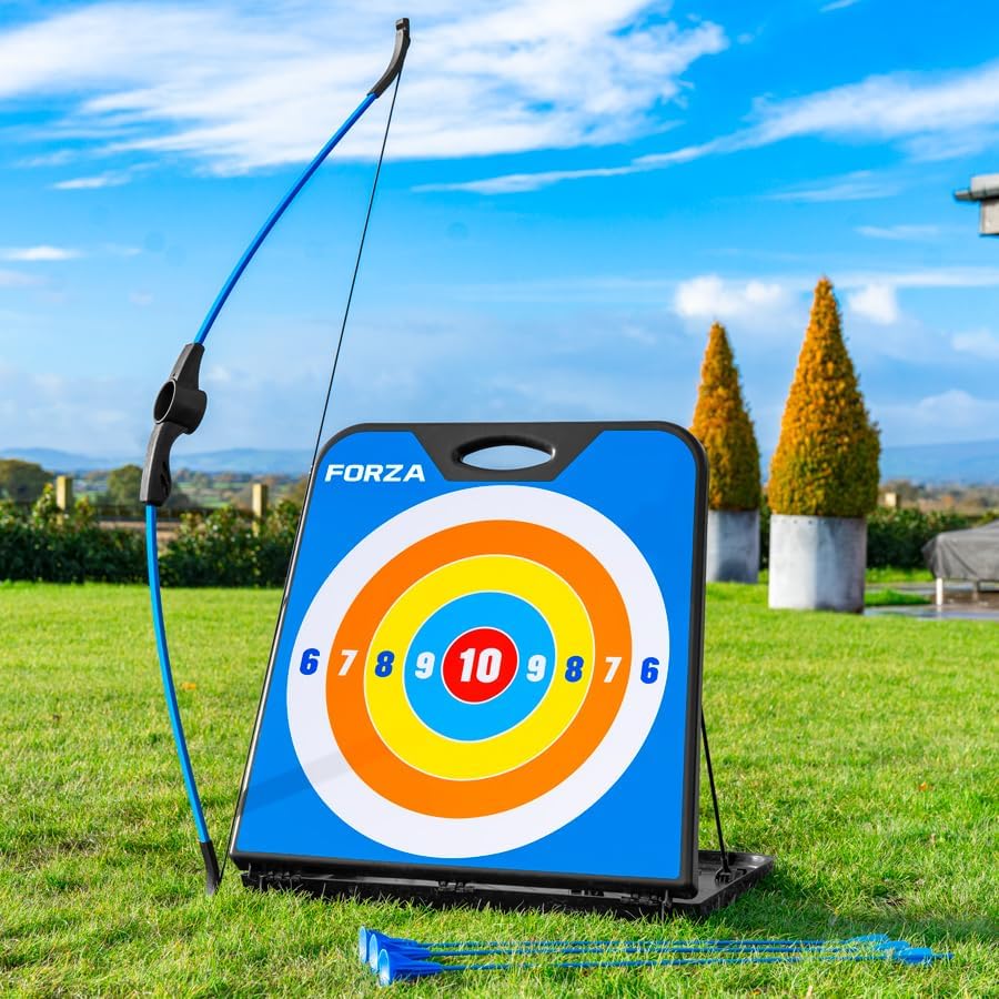 FORZA Kids Bow & Arrow Set for Children – Beginner Archery Set with Bow, 3 Suction Cup Arrows & 2-in-1 Target Storage Box – Indoor & Outdoor Garden Game