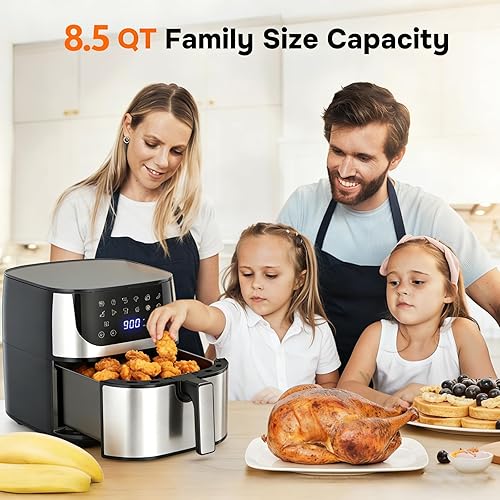 Miniatura 2 de Simple Deluxe Freidora de aire 12 en 1 de 8.5 cuartos de galón, freidora de aire preestablecida digital, con cesta antiadherente y apta para