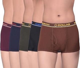 Dollar Bigboss Kid's Assorted Solid Combed Cotton Trunk with Double Pouch Support Price In India