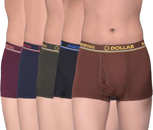 Dollar Bigboss Kid's Assorted Solid Combed Cotton Trunk with Double Pouch Support