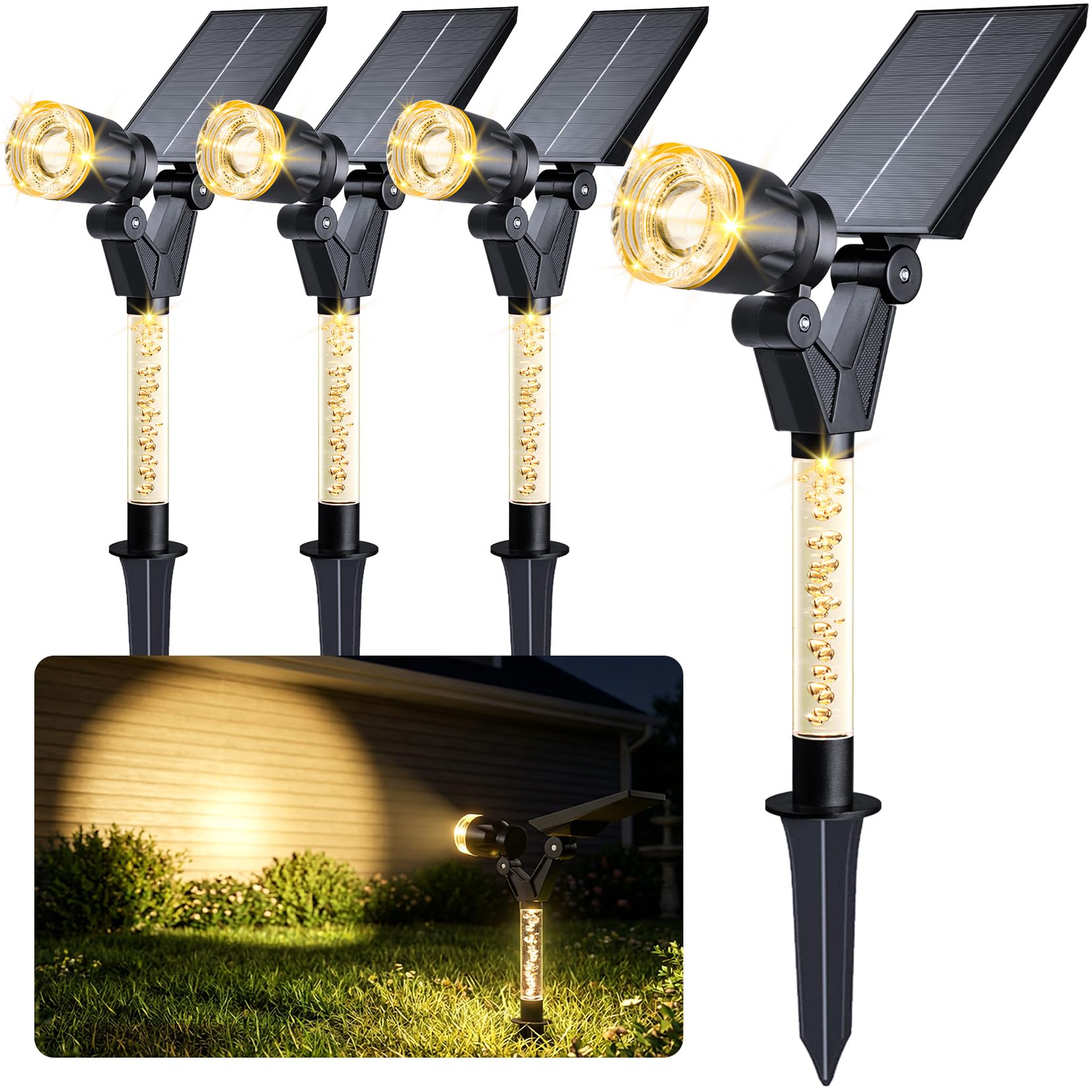 Gorrzai 4 Pack Solar Spot Lights