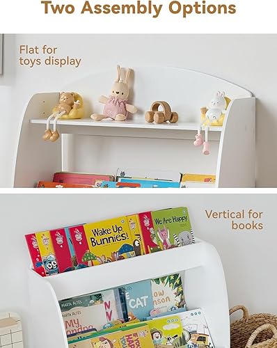 Miniatura 4 de Estantería de madera para niños y almacenamiento de juguetes, estante de exhibición de libros Montessori de 3 niveles para habitación de niños