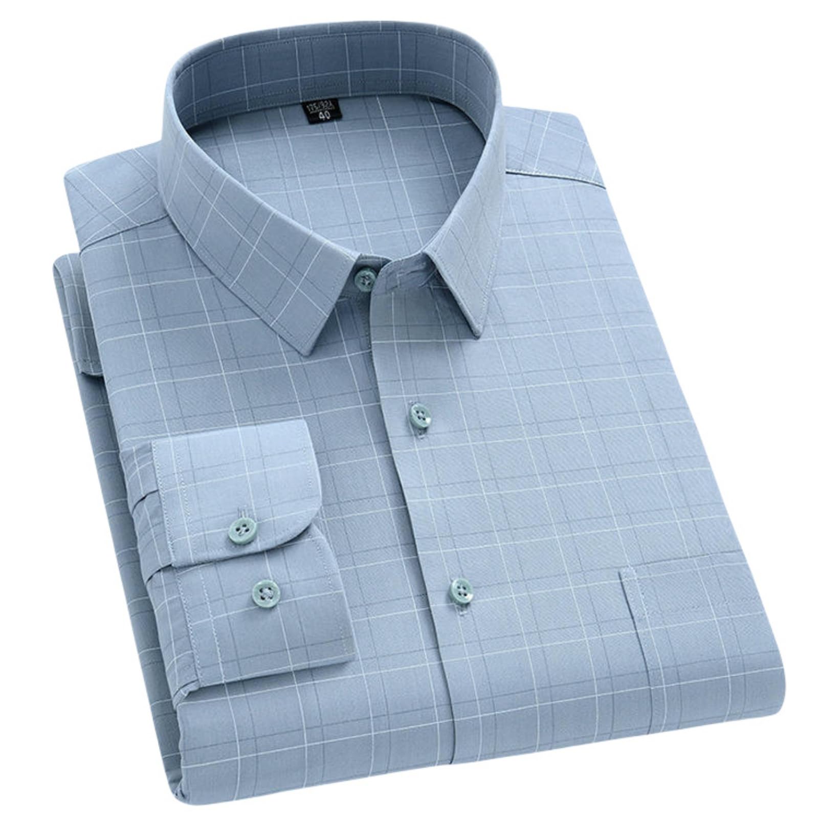 Camicia da uomo a maniche lunghe in cotone elasticizzato sottile per primavera autunno estate