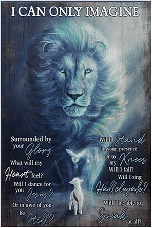 amazon com i can only imagine lion and lamb canvas wall art for living room lion canvas wall art home decoration christmas gif multi 18x24 posters prints