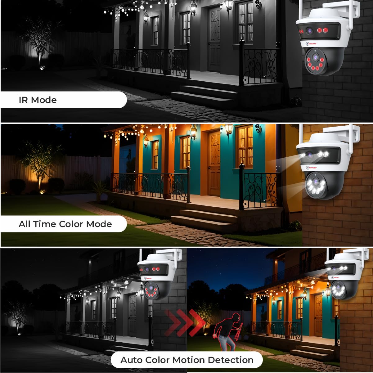 Trueview Smart WiFi Linkage 2Mp+2Mp Pan-Tilt Zoom CCTV Camera, Outdoor Indoor Security Camera, Water Proof, 2 Way Talk, Cloud Storage, Motion Detect, Supports SD Card Up to 256 GB, Night Vision - Image 5 thumbnail