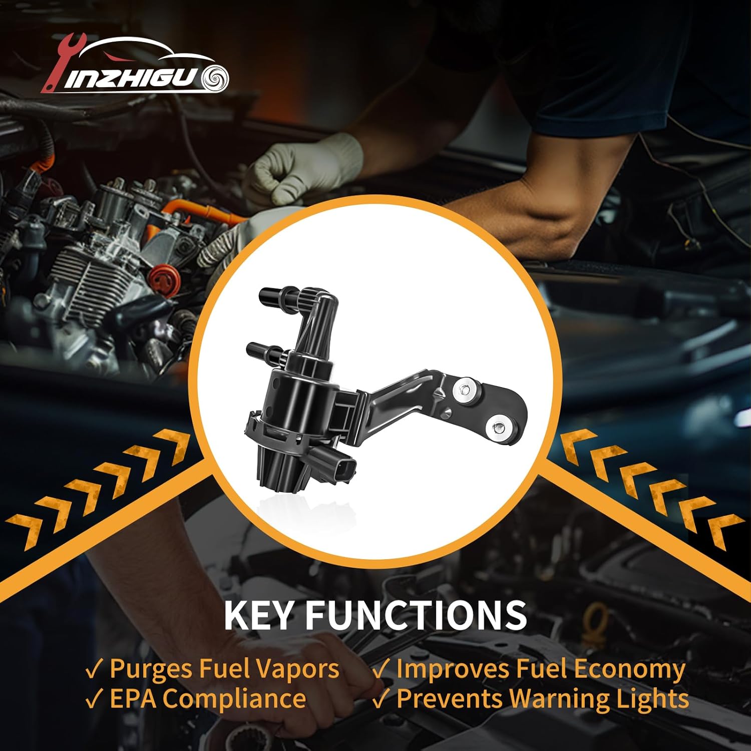 911-377 Vapor Canister Purge Valve Solenoid Compatible with 2007-2010 Ford Edge & Lincoln MKX 3.5L V6 | Replaces OEM 7T4Z-9C915-A 7T4Z9C915A by YINZHIGUO