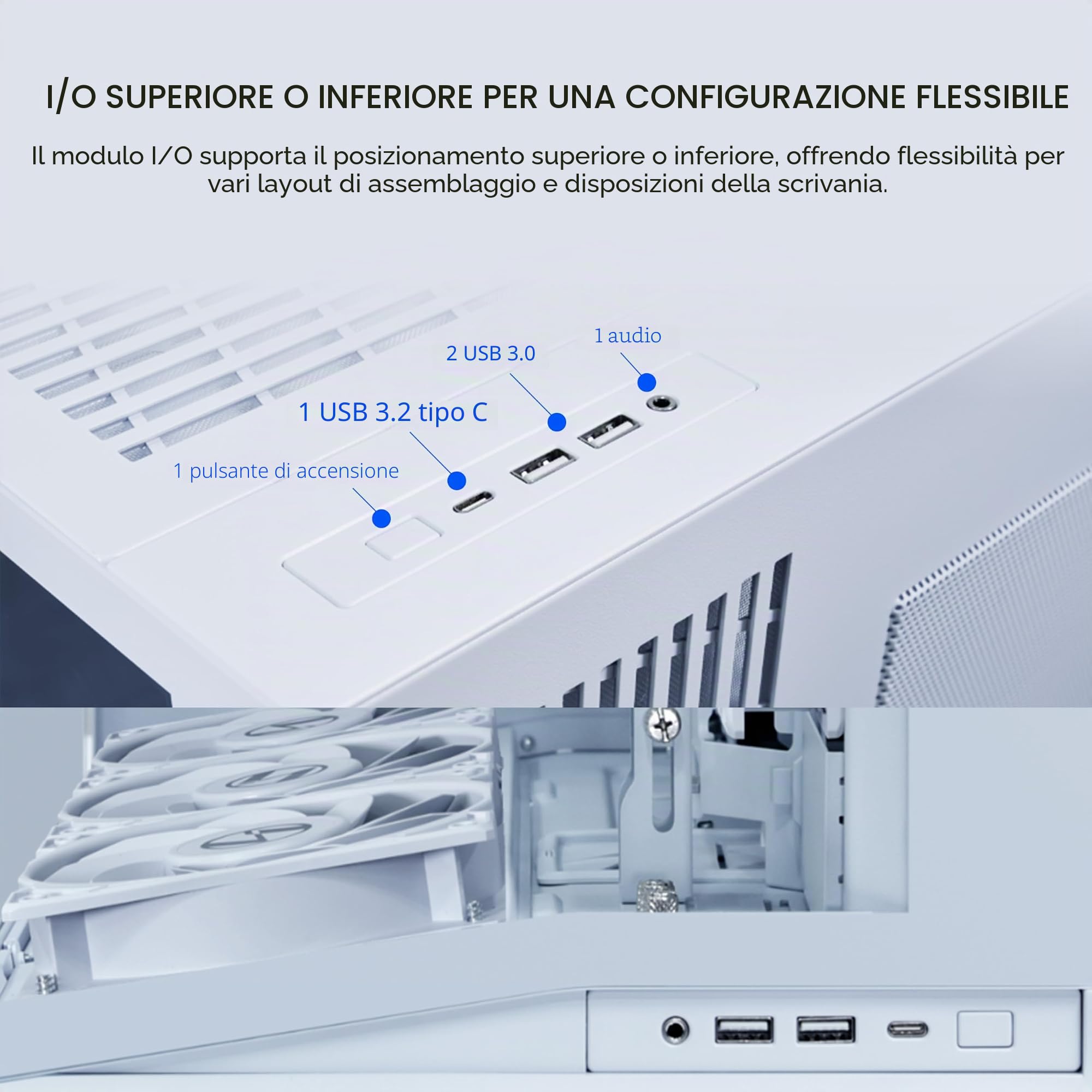 LIAN LI O11D MINI V2 Flow | Cassa per PC ATX Mid-Tower compatta con flusso d'aria | Vista panoramica | Flusso d'aria ad alte prestazioni | Include 5 ventole a lama inversa da 120 mm | Gestione dei