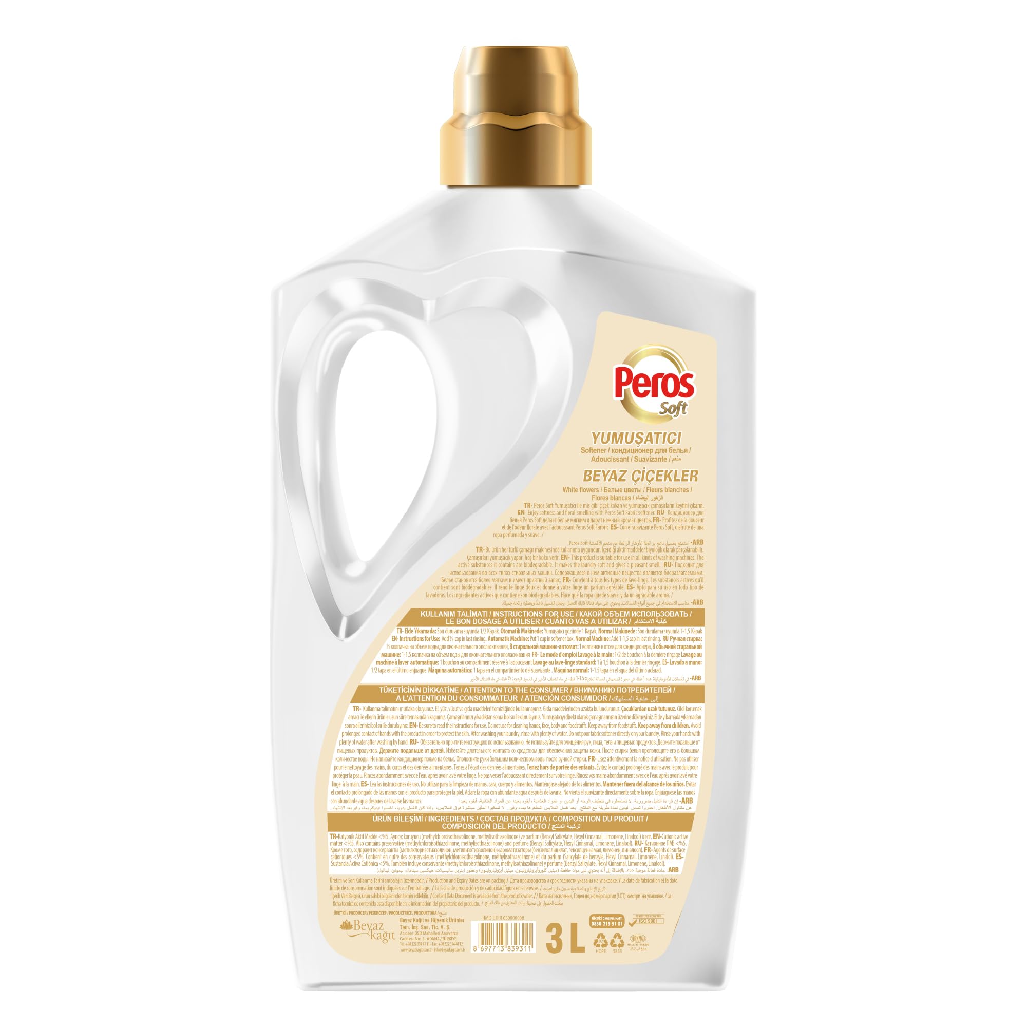 Peros Yumuşatıcı Beyaz Çiçekler 3000 ml