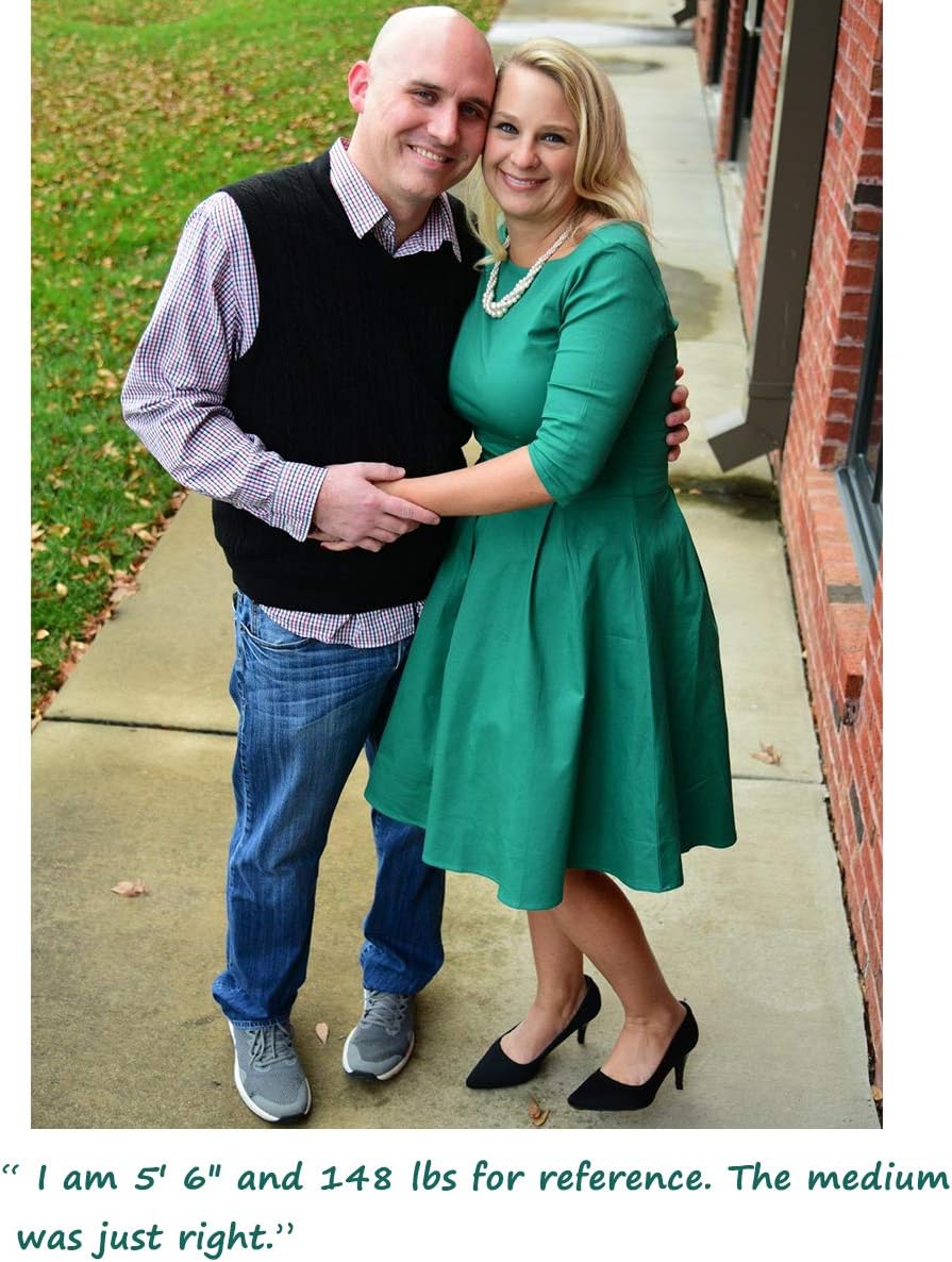 MINTLIMIT Women's 1950s Retro Vintage Cocktail Party 3/4 Sleeve Swing Dress - Image 3