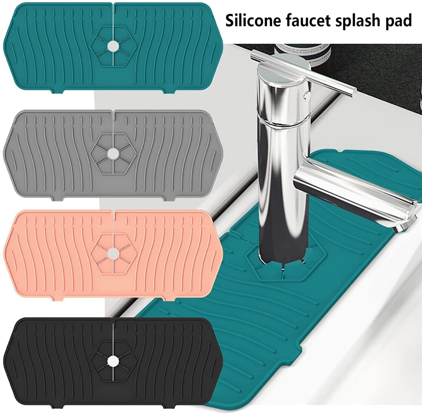 Kitchenguard Silicone Faucet Handle Drip Catcher Tray, Silicone Faucet