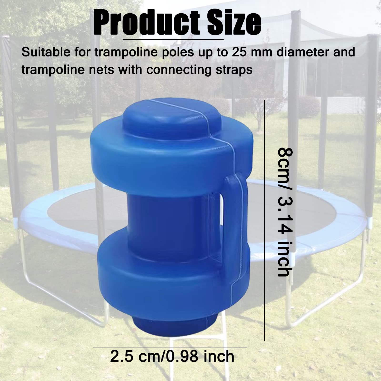 Tappi Terminali Per Trampolino - Copertura Per Pali Della Rete Di Sicurezza - Set Da 8 Pezzi (25 Mm) - Foto 2