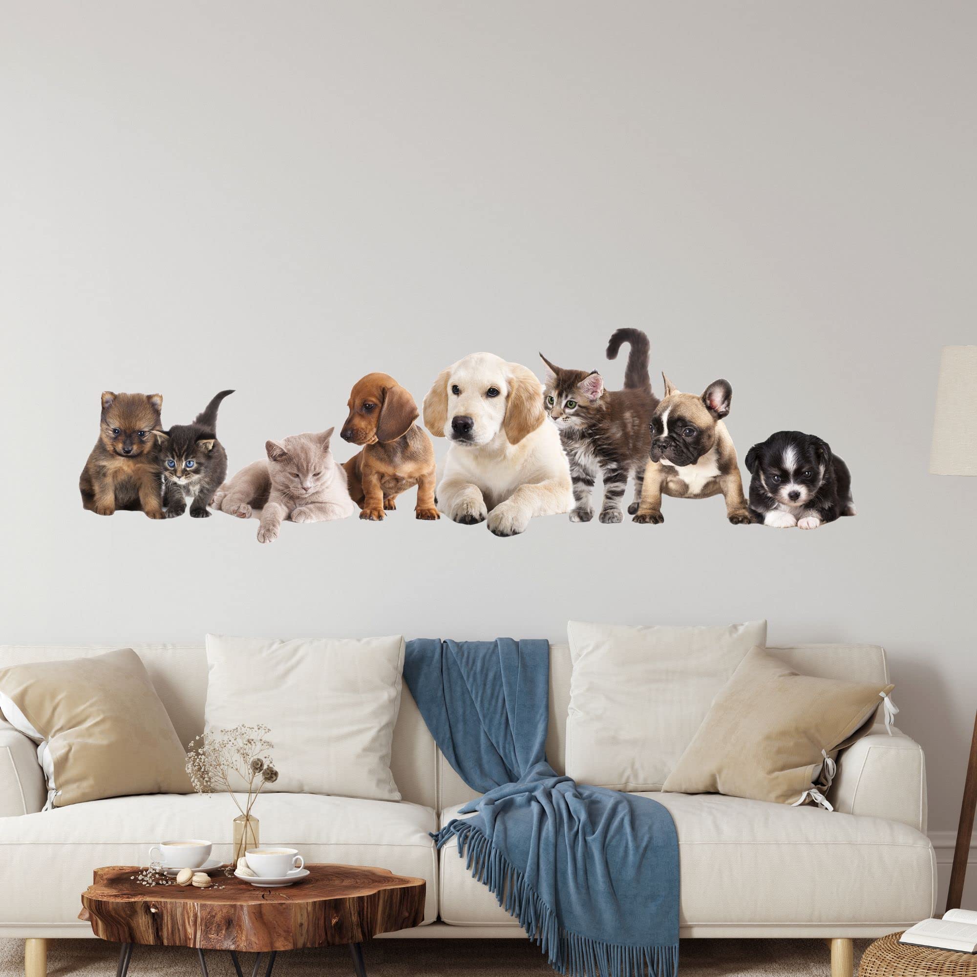 Wandtattoo Hund Und Katze – 6 Größen, Selbstklebend, Für Küche, Wohnzimmer, Kinderzimmer