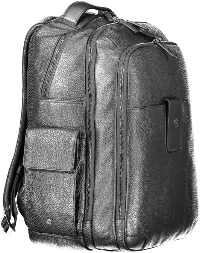 Piquadro Black Leather Men's Backpack - Image 3